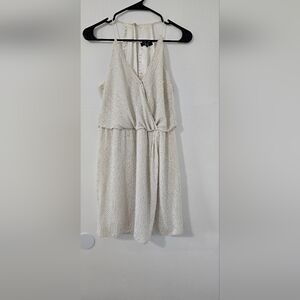 Cream Pleated Asymmetrical Sundress for Brides